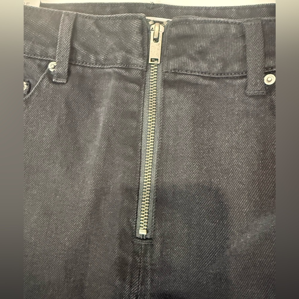 Tinseltown High Rise Flare Jeans Retro Zip Front Y2K Black Size 11/30 or 12 Long - Picture 7 of 8